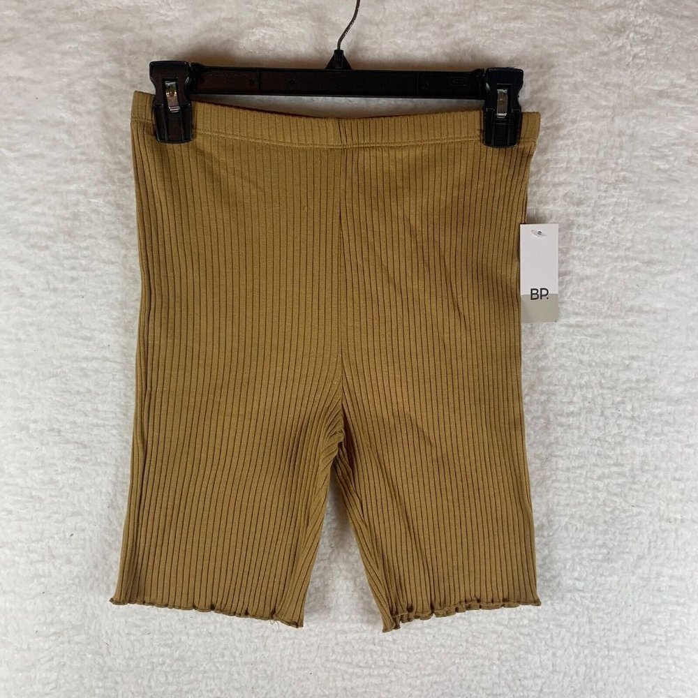BP. Women's Ribbed Marrow Edge Tan Bike Shorts Casual Athleisure Size S NWT 6452